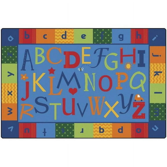 Carpets For Kids 1576122 KIDSoft Alphabet Around Carpet, 6 x 9 ft. - Primary