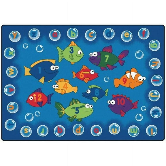 Carpets for Kids Fishing 4 Literacy Rectangle Rug - 12 ft Length x 96" Width - Rectangle