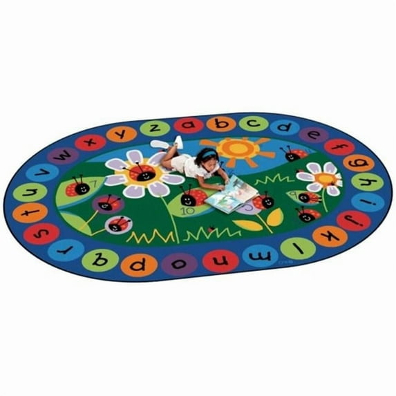 Carpets For Kids Ladybug Circletime 6.75 ft. x 9.42 ft. Oval Carpet
