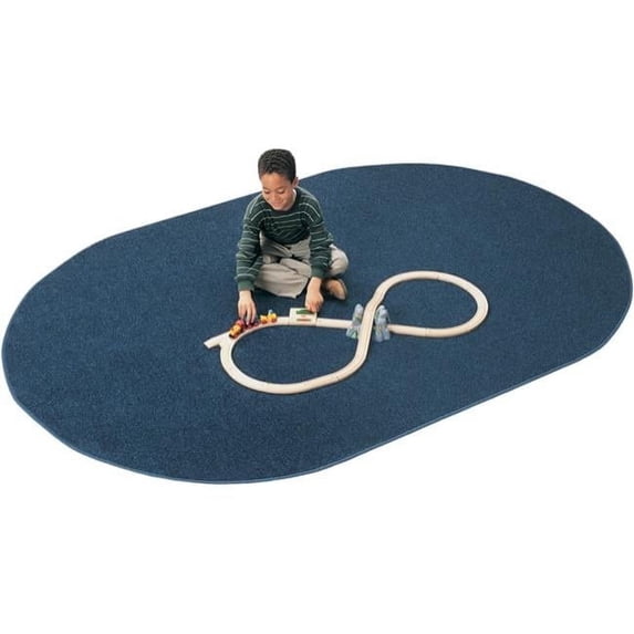 Carpets For Kids 2169.405 Mt. St. Helens Solids 6 ft. x 9 ft. Oval Carpet - Blueberry
