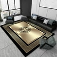 thumbnail image 1 of Carpets Living Room Modern ration Thick Short Plush Area Rug Non-slip Luxury Black Gold Pattern Floo, 1 of 5