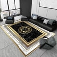 thumbnail image 1 of Carpets Living Room Modern ration Thick Short Plush Area Rug Non-slip Luxury Black Gold Pattern Floo, 1 of 5