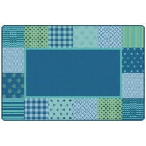 Carpets for Kids 1554 4 x 6 ft. Kidsoft Pattern Blocks Rug, Blue - Rectangle