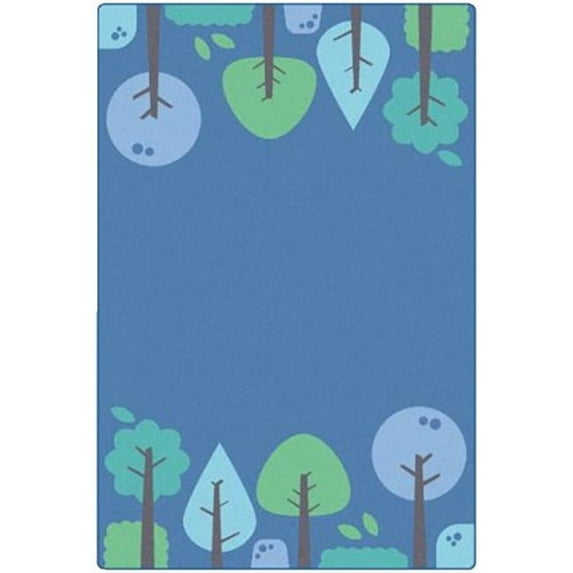 Carpets for Kids 1593501 Soft Tranquil Trees Rectangle Rug, Blue - 4 x 6 ft.