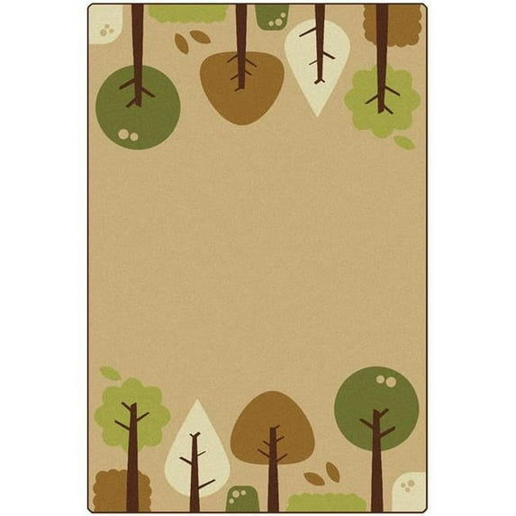 Carpets for Kids 1593506 Soft Tranquil Trees Rectangle Rug, Tan - 6 x 9 ft.
