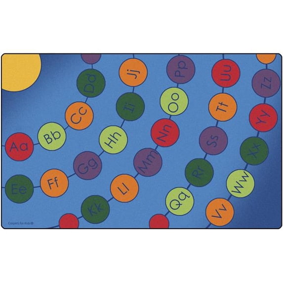 Carpets for Kids 1598451 Radiating Alphabet Seating Circles Carpet, Blue - 8 ft. 4 in. x 13 ft. 4 in.
