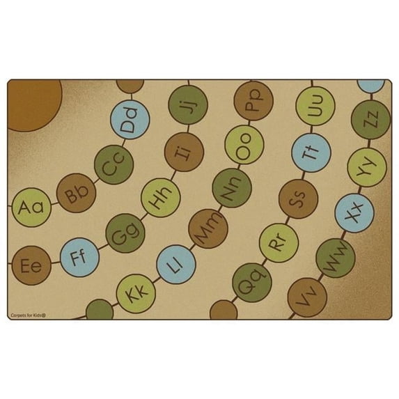 Carpets for Kids 1598452 Radiating Alphabet Seating Circles Carpet, Natural - 7 ft. 6 in. x 12 ft.