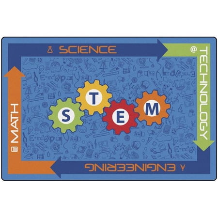 Carpets for Kids 1598941 STEM Carpet, Blue - 8 x 12 ft.