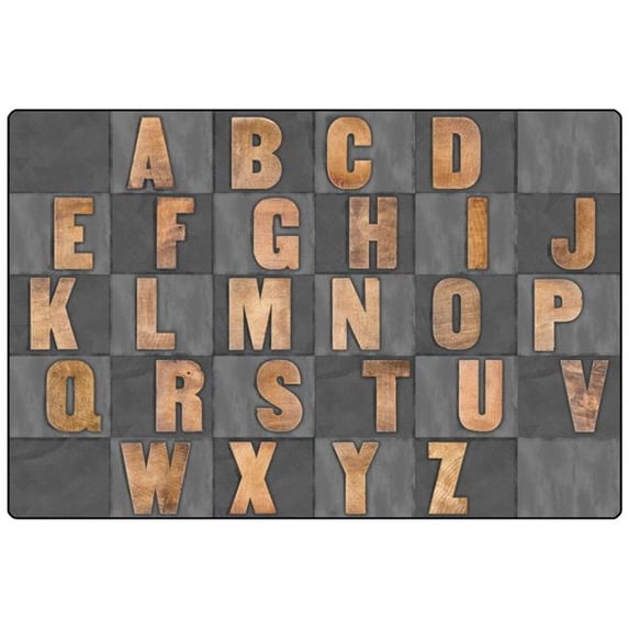 Carpets for Kids 2019656 8 x 12 ft. Gray Rustic Wood Literacy Rectangle Carpet