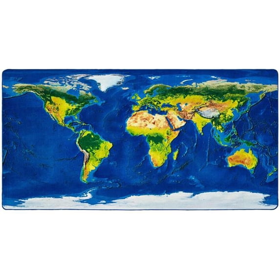 Carpets for Kids 2019723 4 x 8 ft. Learn Our Earth Map Rectangle Carpet