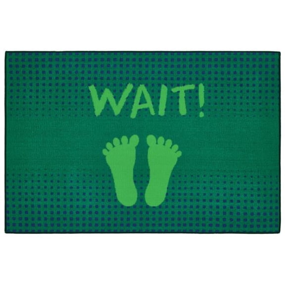 Carpets for Kids 3 ft. x 4 ft. 6 in. Rectangle Stand & Wait Mat, Green