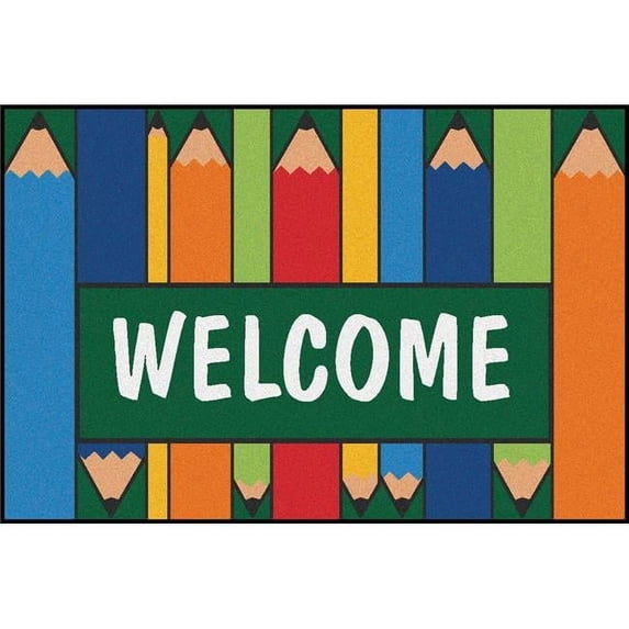 Carpets for Kids® KID$Value Rugs™ Colorful Pencils Rug, 3' x 4 1/2' , Blue