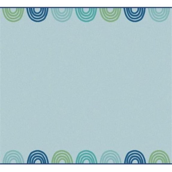 Carpets for Kids 3754 4 x 6 ft. Rectangle Kidsoft Rainbows Border - Green