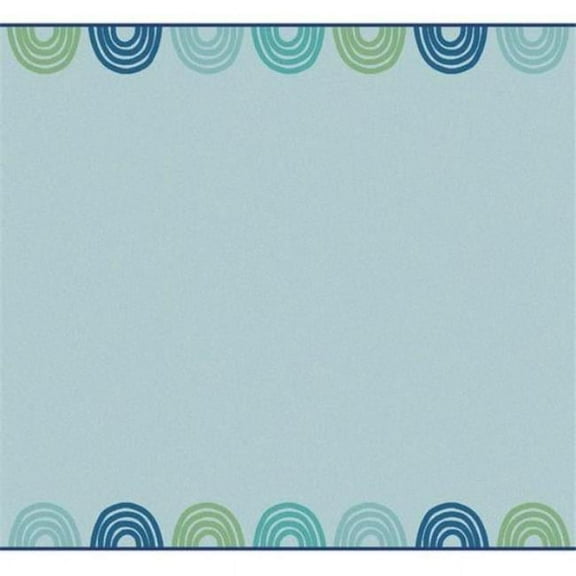 Carpets for Kids 3756 6 x 9 ft. Rectangle Kidsoft Rainbows Border - Green