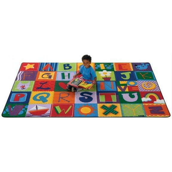 carpets for kids 3800 printed toddler alphabet blocks kids rug rug size: 6' x 9'