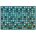 thumbnail image 1 of Carpets for Kids 49.56 4 x 6 ft. Microdots Decorative Rectangle Rug - Teal Blue, 1 of 2