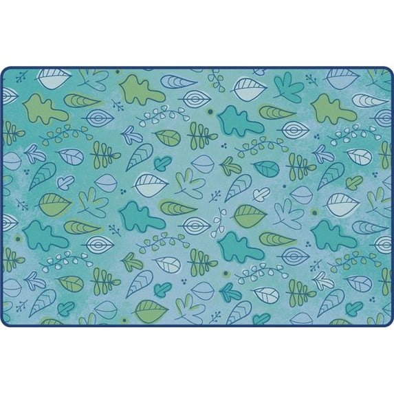 Carpets for Kids 49756 6 x 9 ft. KIDSoft Rectangle Falling Leaves Rug, Blue