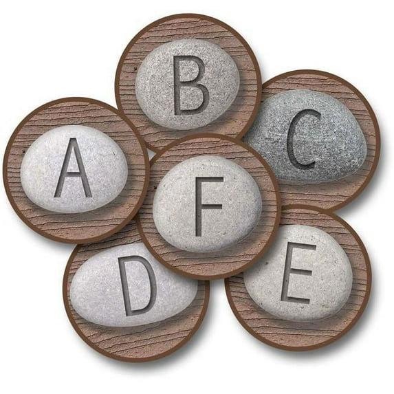 Carpets for Kids 60226 12 in. A-Z Alphabet Stones Carpet Round Rug - Set of 26