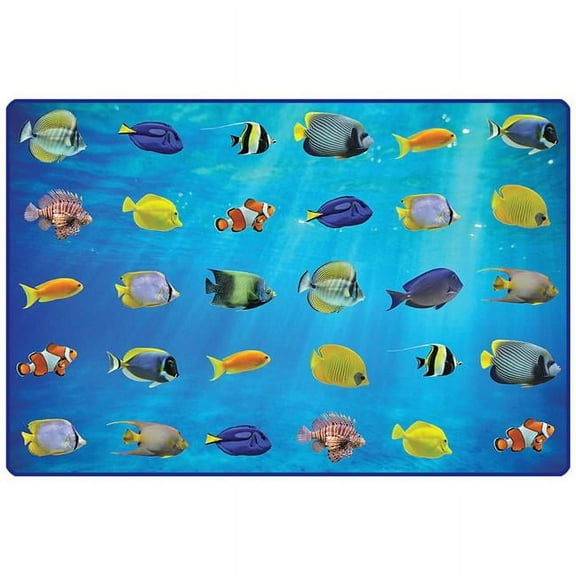 Carpets for Kids 60516 6 x 9 ft. Rectangle Friendly Fish Seating Rug