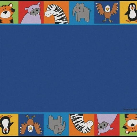 Carpets for Kids 64.74 4 x 6 ft. Rectangle Zoo Animal Seating Rug