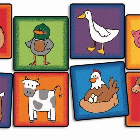 Carpets for Kids 64.75 4 x 6 ft. Rectangle Farm Animal Seating Rug