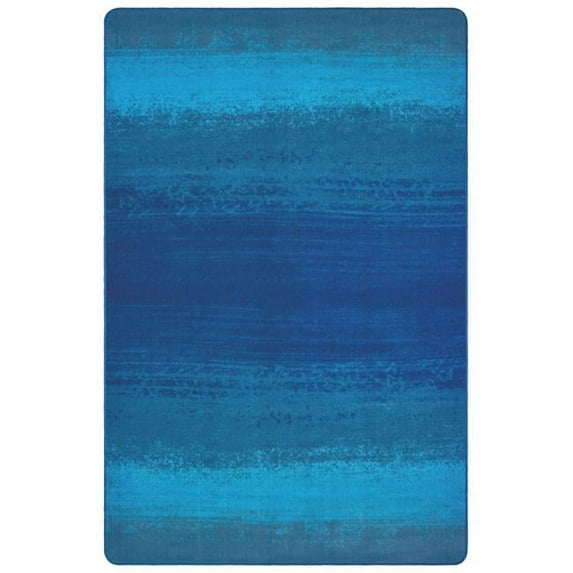 Carpets for Kids® Pixel Perfect Collection™ Water Stripes Activity Rug, 6' x 9', Blue