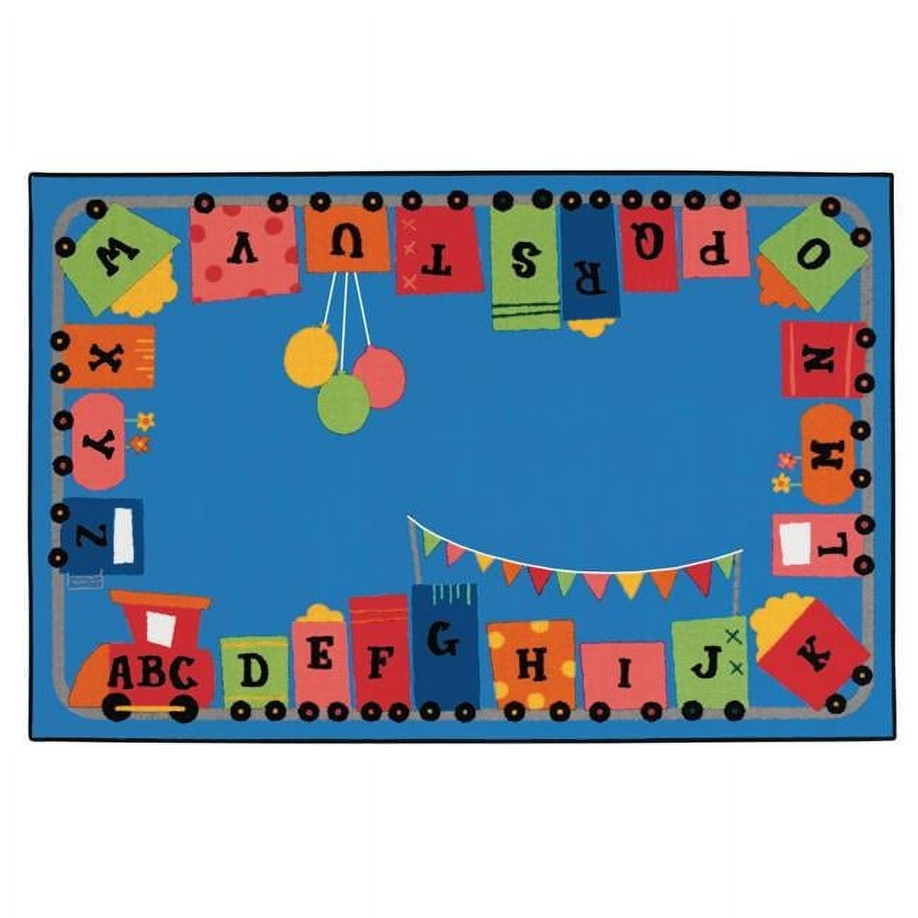 Alphabet Train Rug Carpets for Kids 72.8 6 x 9 ft. Alphabet Fun Train Rug, Rectangle ...
