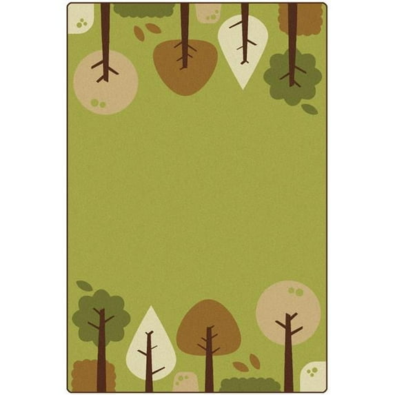 Carpets for Kids 33758 8 x 12 ft. Kidsoft Tranquil Trees Rug, Green - Rectangle