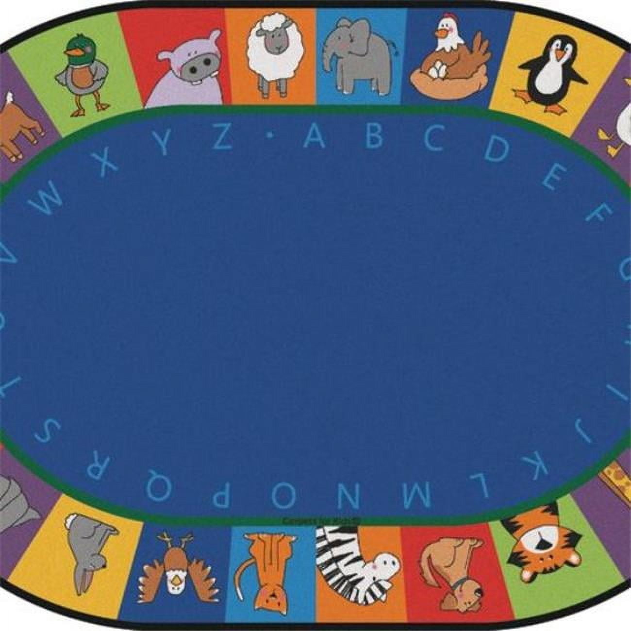 Literacy Rug Carpets for Kids 90.77 7 ft. 6 in. x 12 ft. Oval all the Animals ...
