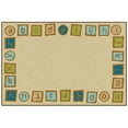 thumbnail image 1 of Carpets for Kids 91.47 7 ft. 6 in. x 12 ft. Alphabet Blocks Border Rectangle Rug - Tan, 1 of 2