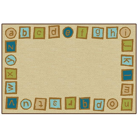 Carpets for Kids 91.47 7 ft. 6 in. x 12 ft. Alphabet Blocks Border Rectangle Rug - Tan