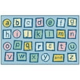 thumbnail image 1 of Carpets for Kids 91.49 7 ft. 6 in. x 12 ft. Alphabet Blocks Activity Rectangle Rug - Light Blue, 1 of 2
