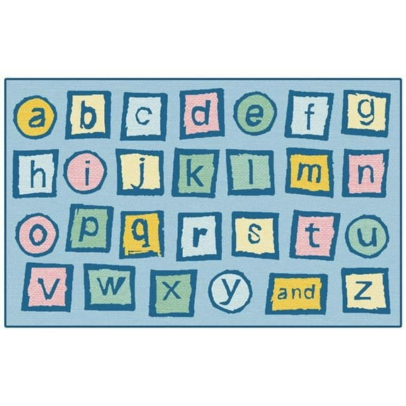 Carpets for Kids 91.49 7 ft. 6 in. x 12 ft. Alphabet Blocks Activity Rectangle Rug - Light Blue