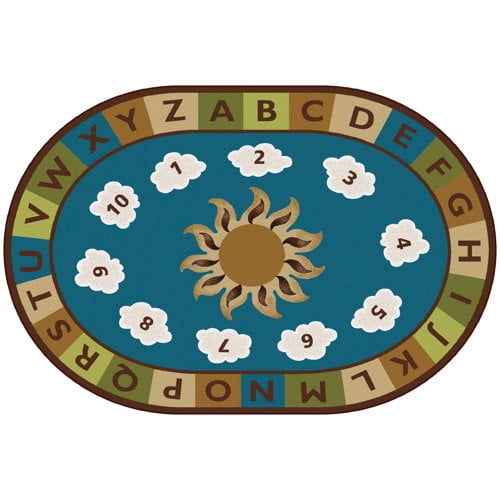 Carpets for Kids Sunny Day Learn/Play Oval Rug - 108" Length x 72" Width - Oval
