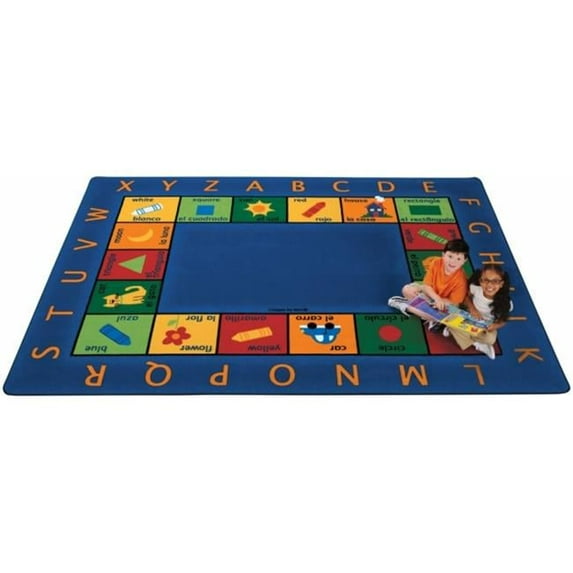 Carpets for Kids Bilingual Colorful Rectangle Rug - 100" Length x 70" Width - Rectangle