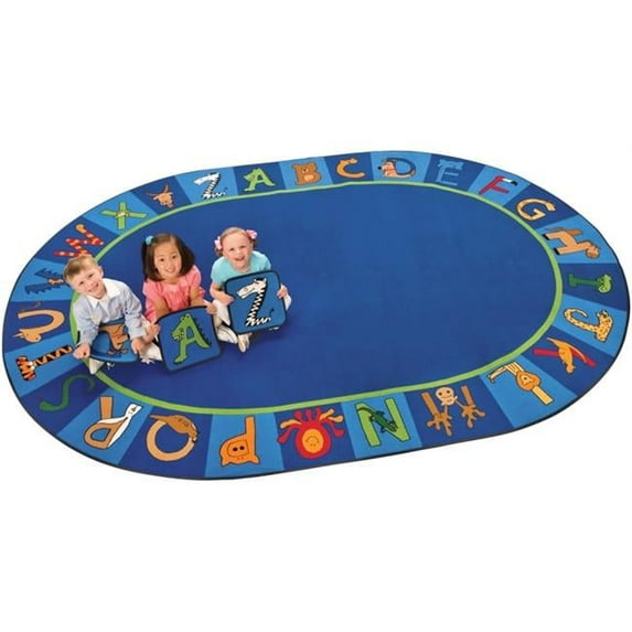 A to Z Animals Oval Area Rug