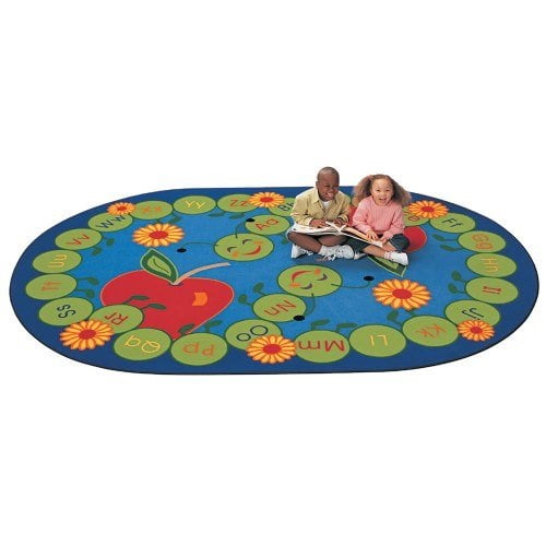 Carpets for Kids 2295 Abc Caterpillar Oval Rug, 6'9'' x 9'5, Blue