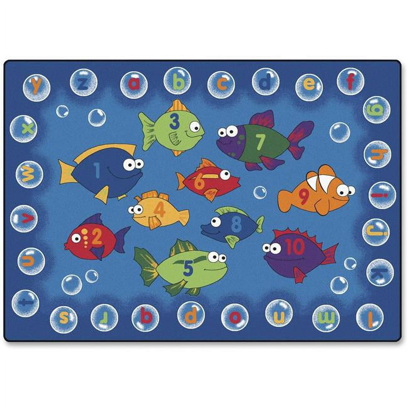 Kids' Rectangular Multicolor Synthetic Alphabet and Number Rug