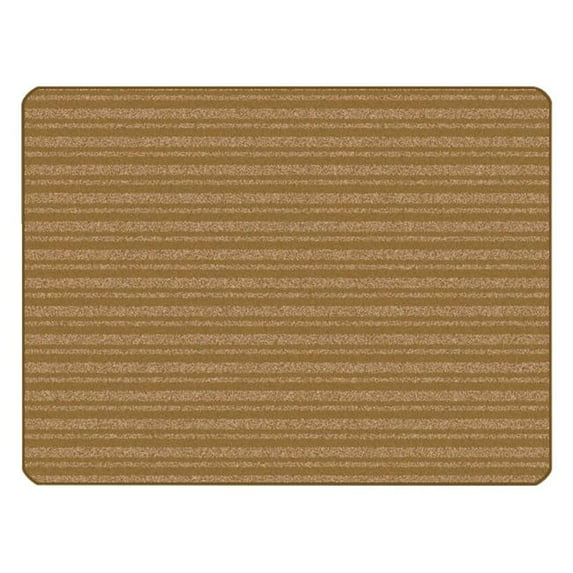 Carpets for Kids® KIDSoft™ Subtle Stripes Tonal Solid Rug, 3’ x 4', Brown/Tan