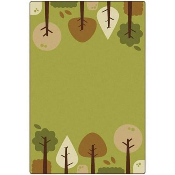 Carpets for Kids 1593503 Soft Tranquil Trees Rectangle Rug, Green - 4 x 6 ft.