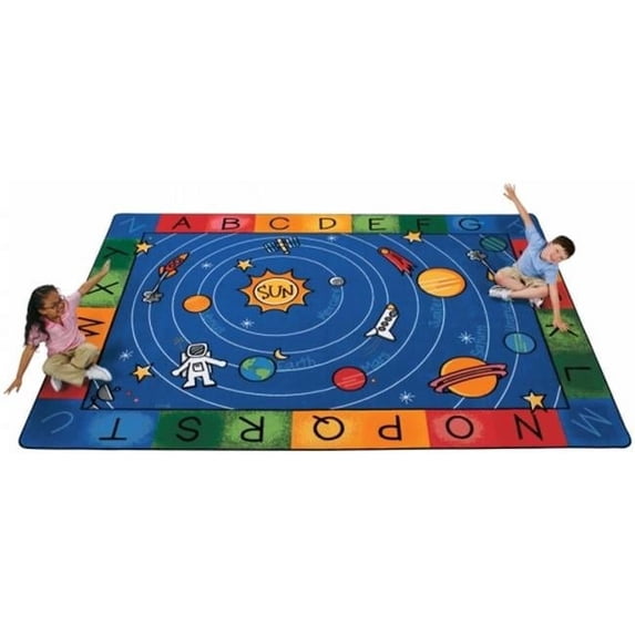 Carpets for Kids® Premium Collection Milky Play Literacy ABC Rug, 4'5" x 5'10", Blue