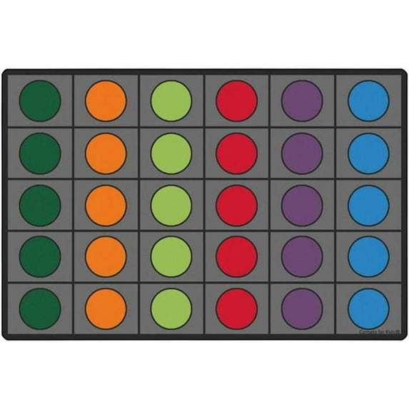 Carpets for Kids Seating Circles Circletime Rug, 8 Feet x 12 Feet, Rectangle, Primary Colors, Gray