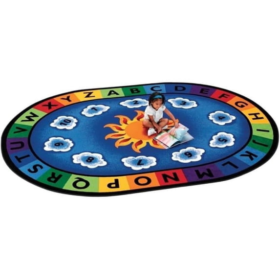 Carpets for Kids Sunny Day Learn/Play Oval Rug - 70" Length x 53" Width - Oval