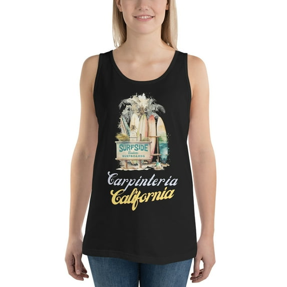 Carpinteria Beach, California Tank Top Women | Spring Break Summer Vacation Tank (2XL)