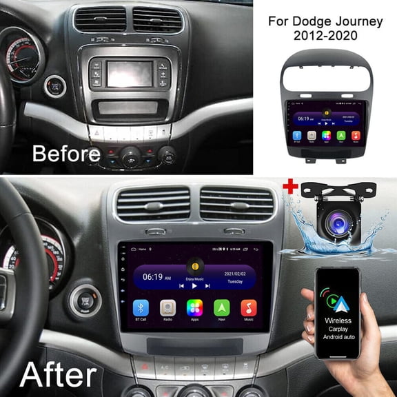 Carplay Android 13 Car Stereo Radio GPS Navi Wifi FM For Dodge Journey 2012 2013 2014 2015 2016 2017 2018 2019 2020