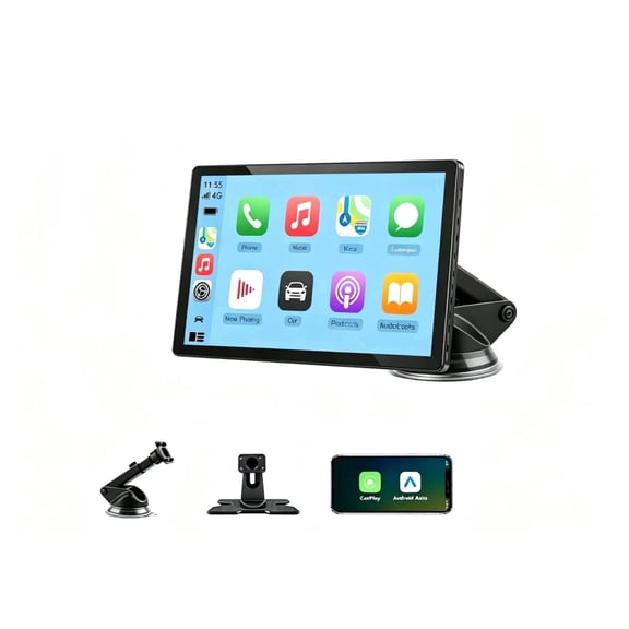 Carplay Screen for Car, 9'' Wireless CarPlay & Android Auto- Upgrade Portable Touchscreen with Bluetooth, Mirror Link, Voice Control, Hands-Free Calling Car Play Screen Stereo for All Vehicles
