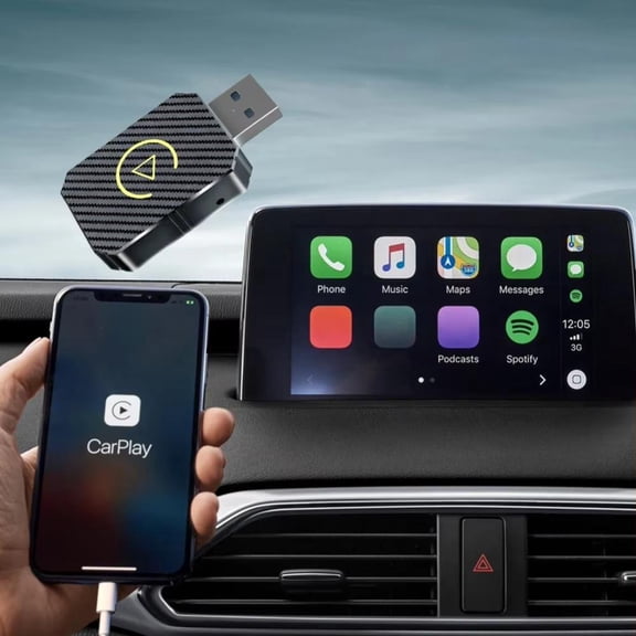 Carplay Wireless Adapter for Wired Carplay Upgrade Plug Play Dongle Converts Wired to Wireless for Cars