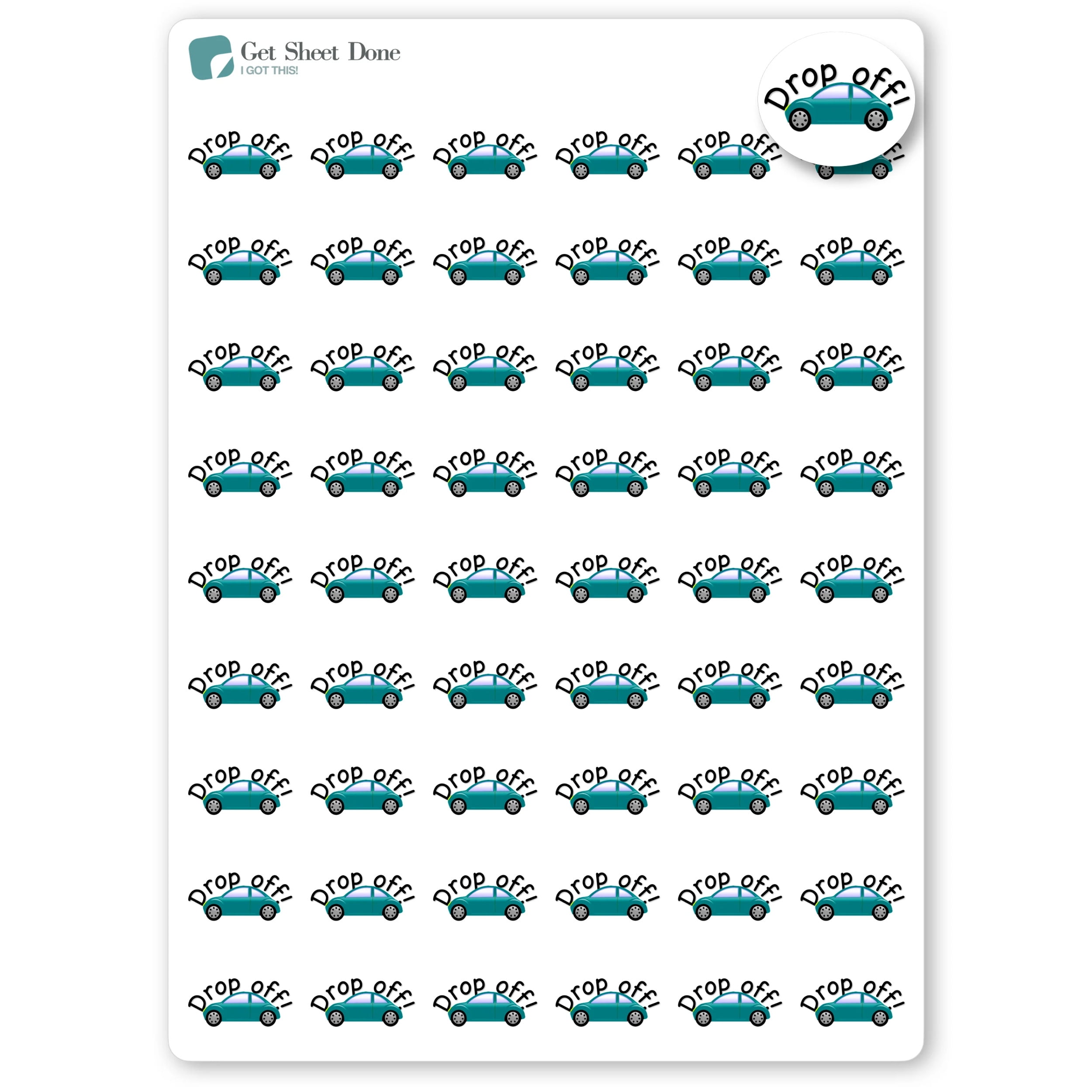 Carpool Drop Off Planner Stickers / Appointments Reminder Stickers ...