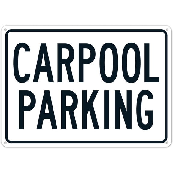 Carpool Parking Metal Tin Sign Aluminum Warning Sign Vintage Decorative Wall Art Plaque for Home Kitchen Farm Garden Garage Wall Business Facility Indoor Outdoor Wall Decor 8x12 Inch