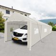 thumbnail image 1 of Carport 10×30 FT Heavy Duty Portable Carport Garage Tent with Included  Anchor Kit, Portable Garage with Roll Up Doors and Window, Party Tent for Outdoor Storage Shelter, White, 1 of 5